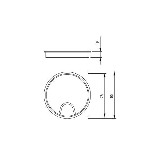 Passe-câble métal 80 mm alu - Sans marque