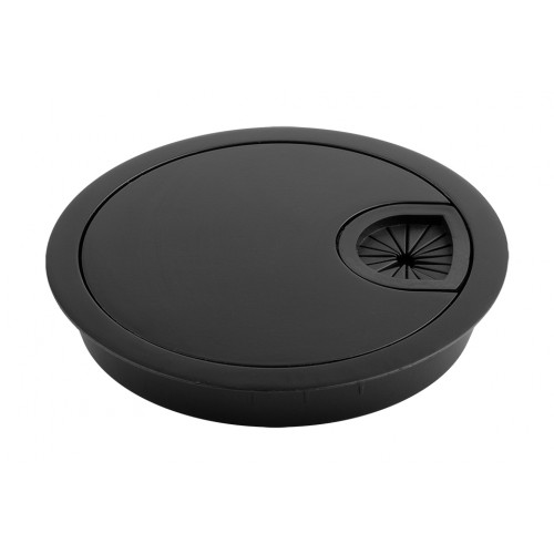 Passe-câble métal 80mm noir - Sans marque