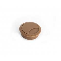 Passe-câble plastique 60mm noyer - Sans marque