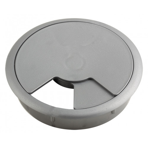 Passe-câble plastique 80mm argenté - Sans marque