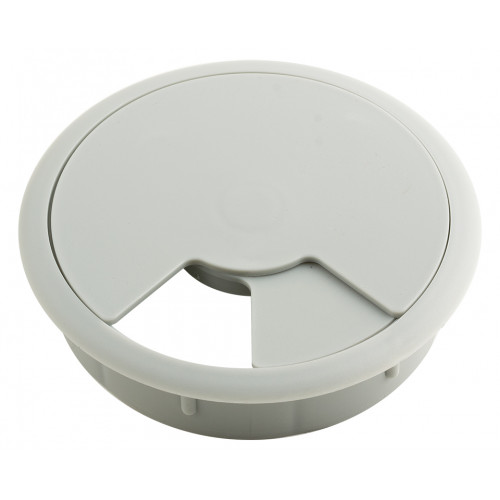 Passe-câble plastique 80mm gris clair - Sans marque