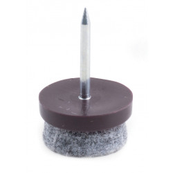 Patin glisseur pour pied de meuble avec feutre O 17mm brun de marque Sans marque, référence: B9400800