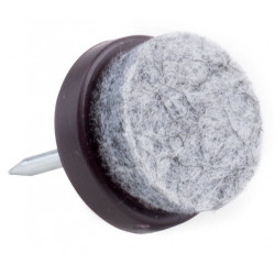 Patin glisseur pour pied de meuble avec feutre O 17mm brun - Sans marque