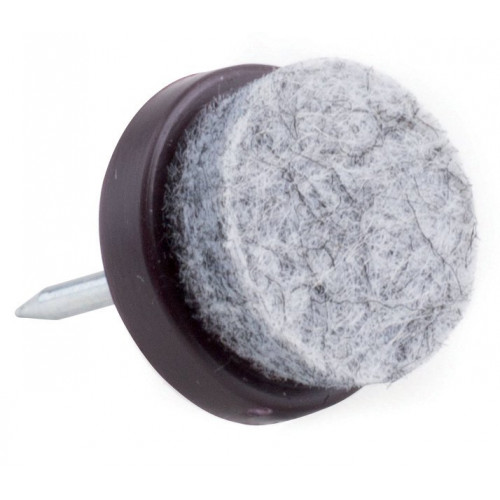 Patin glisseur pour pied de meuble avec feutre O 17mm brun - Sans marque