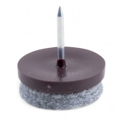 Patin glisseur pour pied de meuble avec feutre O 24mm brun de marque Sans marque, référence: B9400900