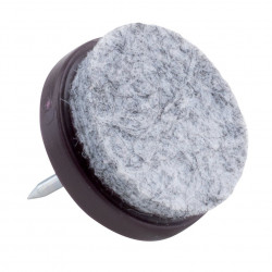 Patin glisseur pour pied de meuble avec feutre O 24mm brun - Sans marque