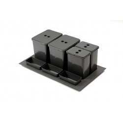 Trieur à déchets 2x16 + 2x8 l inséré dans tiroir 800 - 900 mm, anthracite de marque Sans marque, référence: B9402000