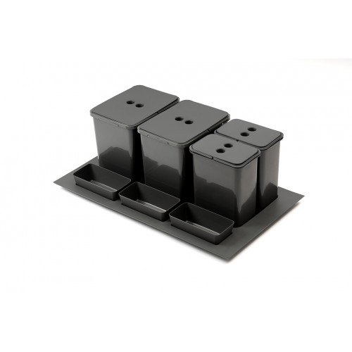 Trieur à déchets 2x16 + 2x8 l inséré dans tiroir 800 - 900 mm, anthracite - Sans marque