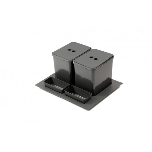 Trieur à déchets 2x16 l insert pour tiroir 600 mm, anthracite - Sans marque