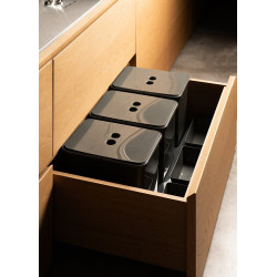 Trieur à déchets 2x16 l insert pour tiroir 600 mm, anthracite - Sans marque