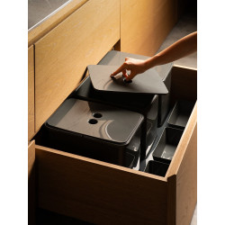 Trieur à déchets 2x16 l insert pour tiroir 600 mm, anthracite - Sans marque