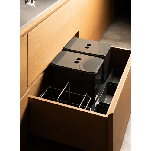 Trieur à déchets 2x16 l insert pour tiroir 600 mm, anthracite - Sans marque