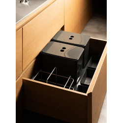 Trieur à déchets 3x16 l intégré tiroir 800-900 mm, anthracite - Sans marque