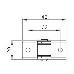 Roulette de meuble 25mm fixe, bande de roulement souple grise - Sans marque