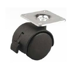 Roulette de meuble 30mm plaquette frein noir de marque Sans marque, référence: B9402800