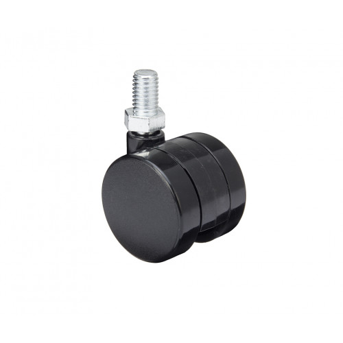 Roulette de meuble 40mm avec axe M10 noir - Sans marque