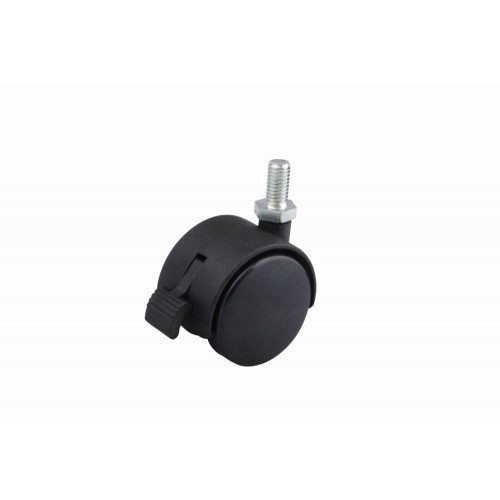 Roulette de meuble 40mm axe M8x15mm frein noir - Sans marque