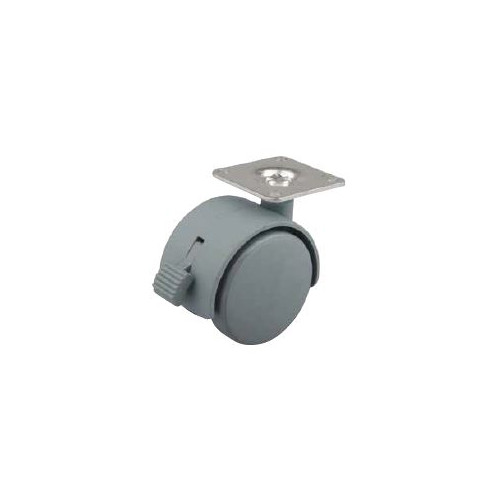 Roulette de meuble 40mm gris plaquette frein - Sans marque