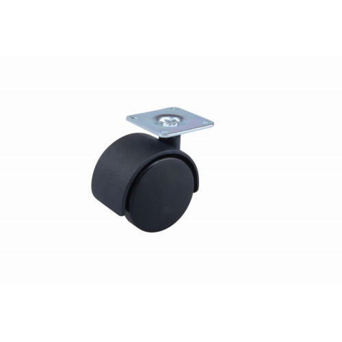 Roulette de meuble 50mm plaquette noire - Sans marque