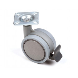 Roulette de meuble 60mm avec bandage souple et frein de marque Sans marque, référence: B9404300