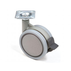 Roulette de meuble 75mm avec bande souple et frein de marque Sans marque, référence: B9404500