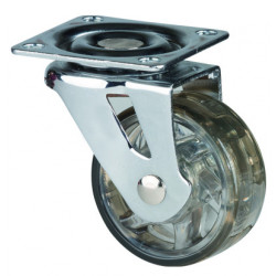 Roulette de meuble TOP O 50 mm transparent foncé sans frein de marque Sans marque, référence: B9405800