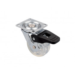 Roulette de meuble TOP O 50 mm transparente avec frein de marque Sans marque, référence: B9405900