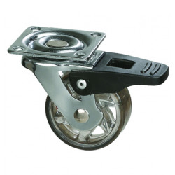 Roulette de meuble TOP O 50mm transparent foncé avec frein de marque Sans marque, référence: B9406000