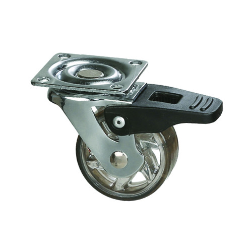 Roulette de meuble TOP O 50mm transparent foncé avec frein - Sans marque