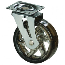 Roulette de meuble TOP O75mm transparent foncé sans frein de marque Sans marque, référence: B9406400