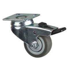 Roulette de meuble TPE 50mm pivotante avec frein de marque Sans marque, référence: B9407500