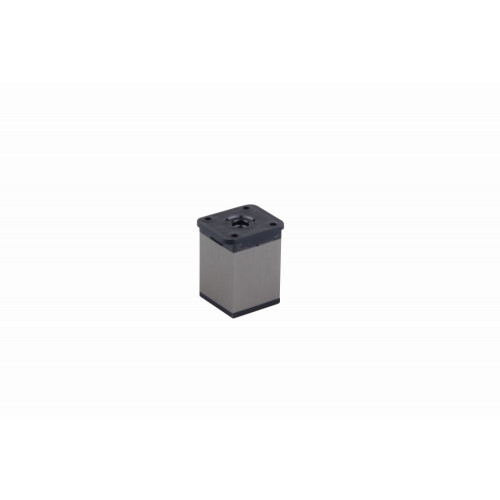 Pied de meuble FA009 60 mm réglable imitation inox/noir plastique - Sans marque