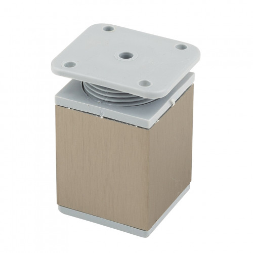 Pied de meuble FA009 60 mm réglable imitation inox/plast gris - Sans marque