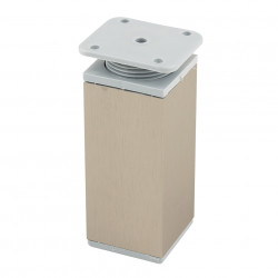 Pied de meuble FA009 100 mm réglable imitation inox/plast gris de marque Sans marque, référence: B9421300