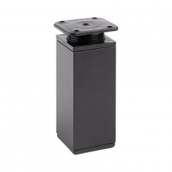 Pied de meuble FA009 100 mm réglable noir mat de marque Sans marque, référence: B9421400