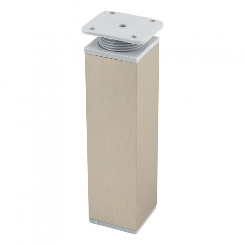 Pied de meuble FA009 150 mm réglable imitation inox/plast gris - Sans marque