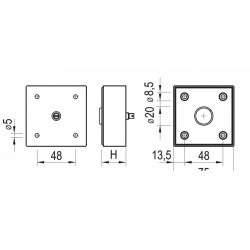 Pied de meuble FP002 30mm chrome brillant - Sans marque