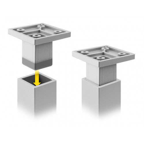 Pied de meuble FP003 150 mm réglable gris - Sans marque