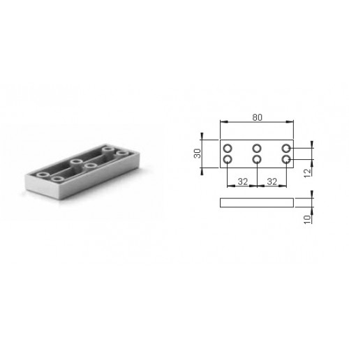 Pied de meuble FP007 10mm gris - Sans marque