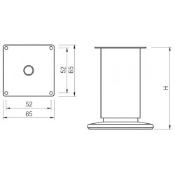Pied de meuble FS001 150 mm réglable chrome brillant - Sans marque