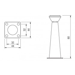 Pied de meuble FS002 80 mm réglable chrome brillant - Sans marque