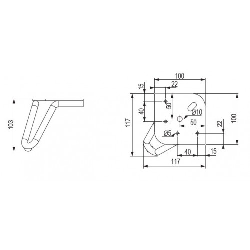 Pied de meuble FS005 103mm blanc mat - Sans marque