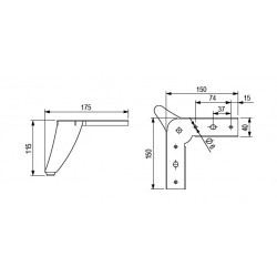 Pied de meuble FS009 115mm noir mat - Sans marque
