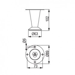 Pied de meuble FS010 102mm noir mat - Sans marque