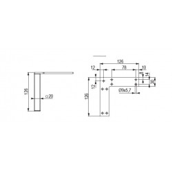Pied de meuble FS013 126mm blanc mat - Sans marque