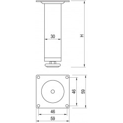 Pied de meuble FS014 150 mm réglable chrome brillant - Sans marque