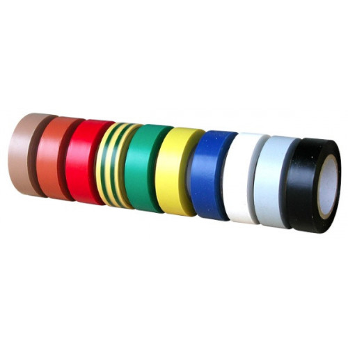 10 rouleaux de ruban adhésif PVC électricien multicolores - OUTIFRANCE 