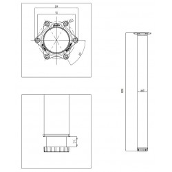 Pied de table TS001 820/60mm blanc brillant - réglable - Sans marque