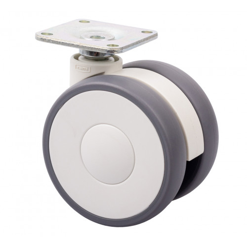 Roulette de meuble Linea 65mm 70kg gris clair - Sans marque