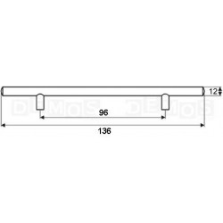Poignée de meuble barre de traction 96/136 chrome brillant + vis - Sans marque